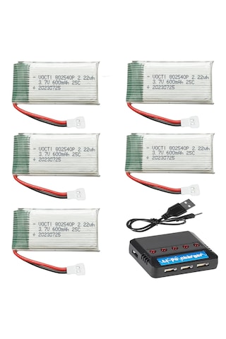 3.7 Volt 1s Usb 5in1 Lityum Polimer Li-po Pil Batarya Şarj Aleti