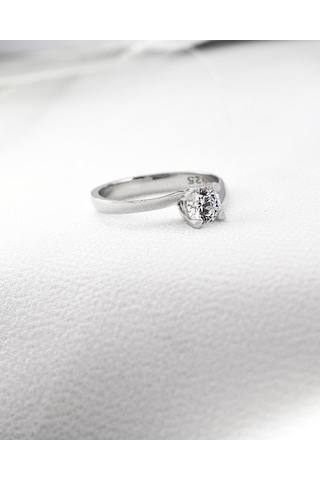 Brezza Lusso Jewelry Swarovski Zirconia Taşlı Tektaş Zarafet Kadın Yüzük 14