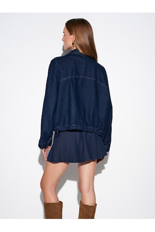 Dilvin 65380 %100 Pamuk Yarasa Kol Kot Ceket-lacivert Lacivert