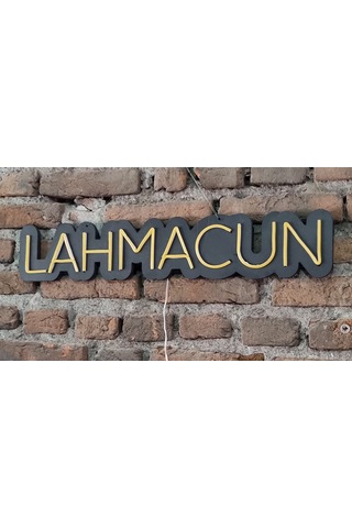 Lahmacun Neon Ledli Duvar Aydınlatması Siyah