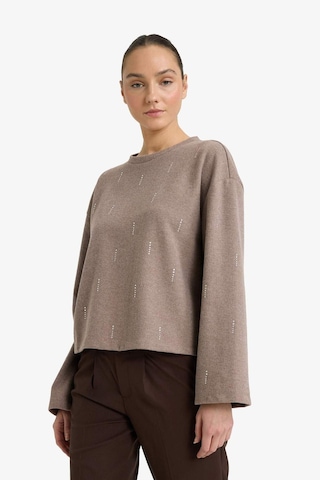 Defacto Relax Fit Bisiklet Yaka Uzun Kollu Tişört G7716ax25wnbn570 Kahve-bn570