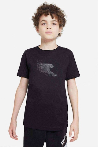 Qivi 10 Animal Çita Baskılı Unisex Çocuk Siyah Tshirt