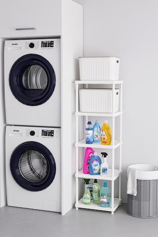 Beyaz 5 Katlı 33x40 Ekstra Geniş Düzenleyici Mutfak Banyo Ve Kiler Rafı