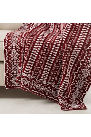 Mudo Home Alıce Koltuk Şalı Bordo 130x170
