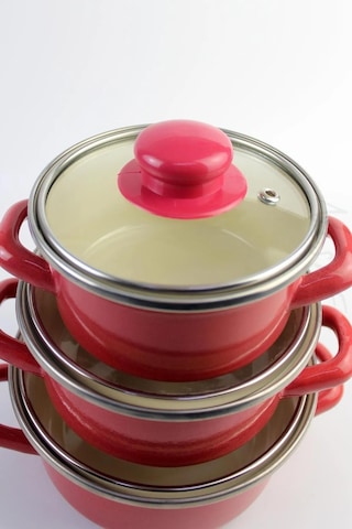 Protocol London 12/14/16 Cm Mini Emaye Tencere Seti - Anneler Gününe Özel 6 Parça Saklama Kabı Seti 001