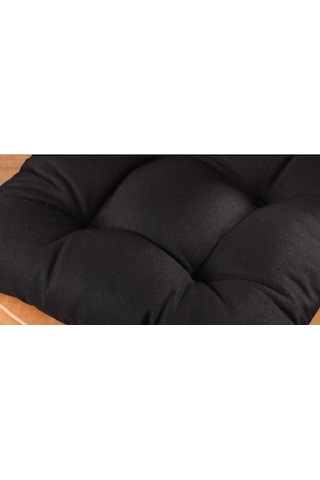 Altınpamuk Altınpamuk 4'Lü Lüx Pofidik Siyah Sandalye Minderi Özel Dikişli B