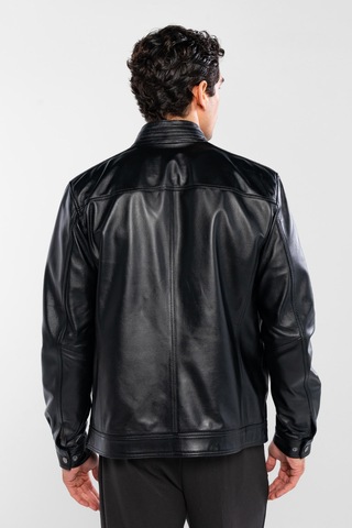 Tamer Tanca Erkek Hakiki Deri Siyah Deri Mont 415 Er-301 Erk Derı Mont Sıyah Zıg Siyah