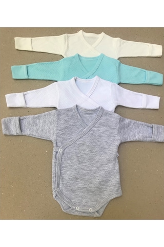 Özdemirlitekstil Bebelino Çıtçıtlı Badi Kruvaze (4 Lü Paket) (456578429) Çok Renkli