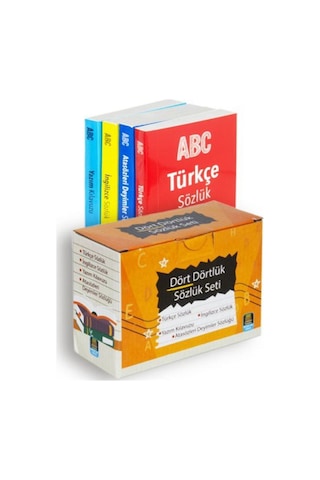 Dört Dörtlük Sözlük Seti Abc İlk Ve Orta Öğretim Tdk Uyumlu 4 Kitap Kutulu