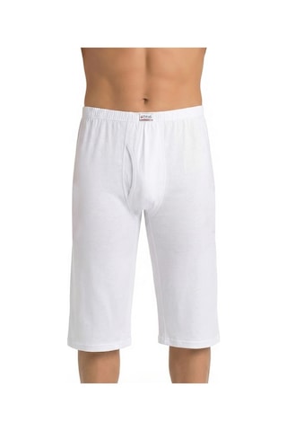 Öts Erkek %100 Pamuk Boxer Uzun Osmanlı Donu Terletmez Doğal Yapı 2630 Beyaz