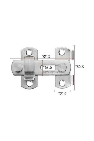 Besthome1 Paslanmaz Çelik 4'lü Kapı Kilit Seti - 7x5 Cm, Kolay Montaj, Ev Ofis Güvenliği İdeal Gümüş