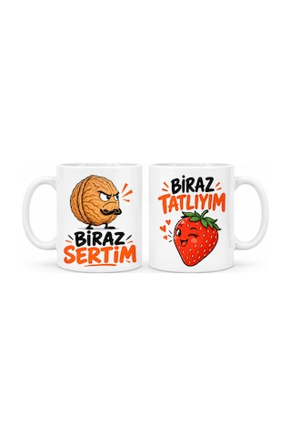 Ren.ga.renk Tatlı Sert 2'li Porselen Kupa Seti - Model 851 Rengaren