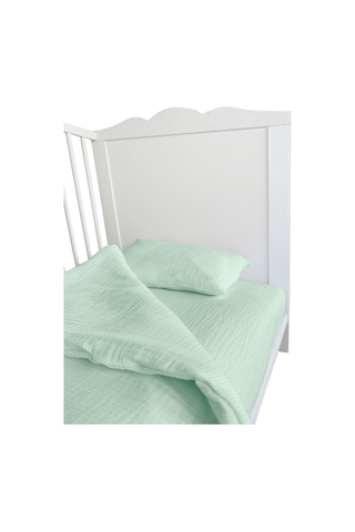 4 Katlı Müslin Bebek Nevresim Takımı Uyku Seti %100pamuk Mint