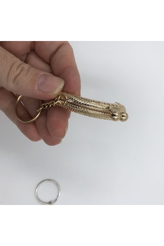 Anahtarlıklı Dikilebilir Çanta Klipsi/çanta Bursu 6 Cm Altın Renk