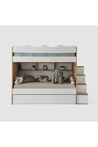 Grey Mdf Çelik Profilli Yavrulu Ranza Bc M2 90 X 190 Cm
