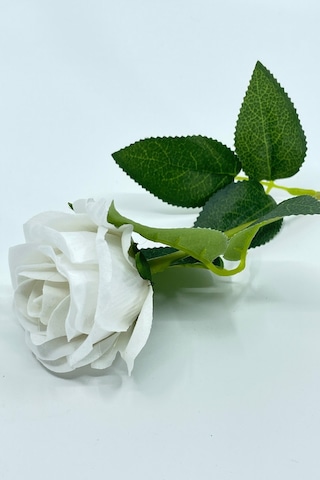 Yapay Gül Dalı Kadife 50 Cm Beyaz Beyaz