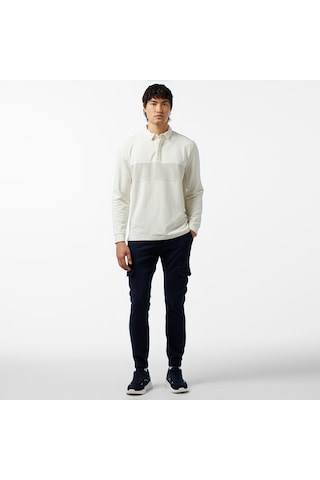 Nautica Erkek Kırık Beyaz Uzun Kollu Polo Düz K47307t Beyaz