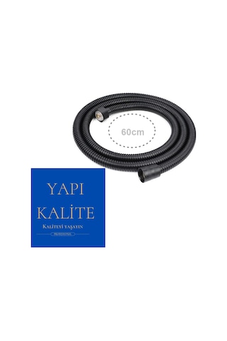 Yapi Kalite Banyo Siyah Kısa Robot Duş Spiral Hortumu Örgülü 60Cm Siyah