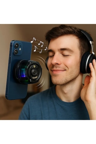 Rgb Işıklı Mıknatıslı Hoparlör & Soğutucu Telefon Arkası Fanlı
