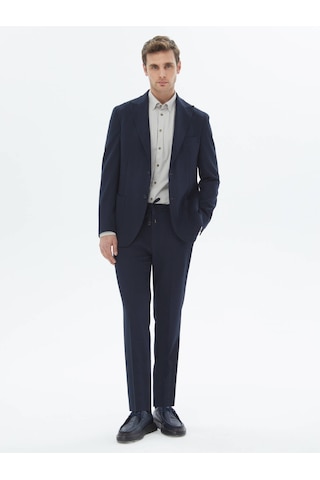 Kip Lacivert Desenli Modern Fit Takım Elbise Çok Renkli