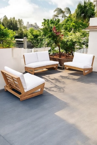Conforlove Bahçe Balkon Masif Kestane Ahşap Koltuk Takım 2+1+1