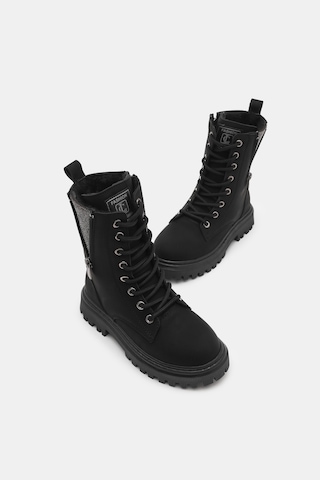 Tonny Black Kız Çocuk Siyah Mat Termo Taban Yanı Fermuarlı Taş Detaylı Bağcıklı Ve Fermuarlı Bot Tbldy6005 308 Siyah Mat Siyah
