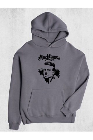 Unisex Maclemore Kapüşonlu Sweatshirt Gri