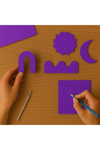 Sanatsal Kağıt Renkli Mukavva 35x50 5'li Mor Kağıt Ürünleri