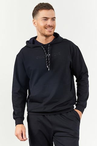 Tommy Life Lacivert Kapüşonlu Kanguru Cep Lastik Paça Erkek Oversize Eşofman Takımı - 85117 Lacivert