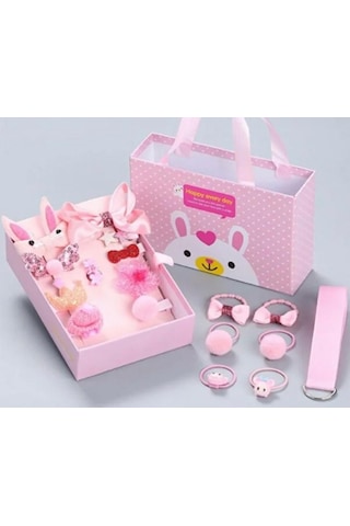 Batu Kız Bebek Ve Çocuk Kutulu Toka Seti Pembe