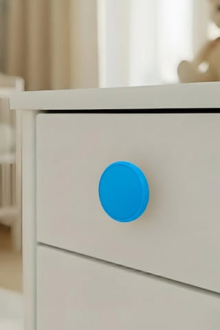 5 Adet Mavi Çocuk Odası Mobilya Kulbu Seti - Abs Plastik Tekli Düğme Dolap ve Çekmece Kulpları Mavi