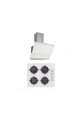 Silverline CS5349W01 - 3420 Classy 60 Beyaz Cam Ankastre Set