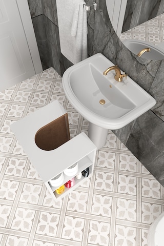 Rans Banyo Dolabı, Wc Alt Lavabo Dolabı Mdf Beyaz