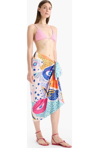 Defacto Regular Fit Desenli Saten Plaj Eteği-fall İn Love B1443ax25hspn219 Pembe