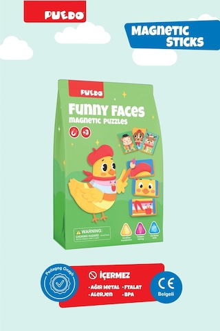 Puedo Manyetik Puzzle - Funny Faces Sevimli Suratlar