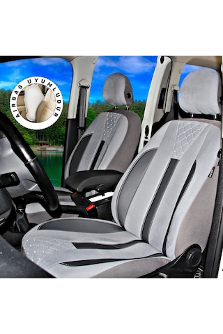 T1 Serisi Fiat Fiorino 2008+ Uyumlu Gri Ticari Tay Tüyü Koltuk Kılıfı