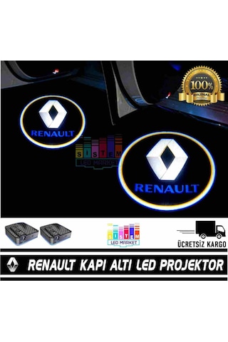 Renault Araçlar İçin Pilli Yapıştırmalı Kapı Altı Led Logo N11.10639