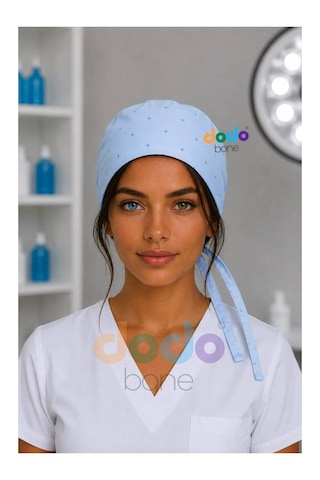 Açık Mavi Cerrahi Bone , Medikal Bone , Doktor, Hemşire, Diş Hekimi Ve Veteriner Bonesi