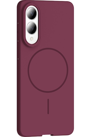 Galaxy Uyumlu S25 Edge Kılıf M-safe Şarj Özellikli Ruby Sert Kılıf Mürdüm