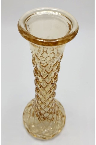 El Yapımı Gold Renk Baklava Model Cam Karanfillik 25cm