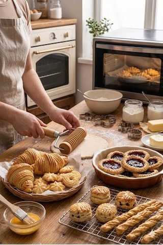 Tırtıklı Ahşap Rulo Hamur Şekillendirici Pide Ve Hamur İşleri İçin Şekillendirme Aparatı 20 Cm