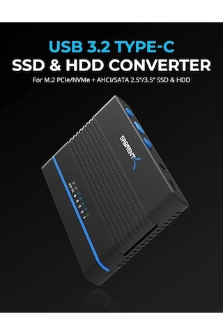 Sabrent Usb 3.2 Type C M.2 Pcıe Nvme + 2,5/3,5 İnç Ssd Ve Hdd Dönüştürücü Ds-ucmh