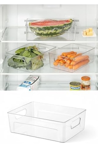 Kırılmaz Ultra Dayanıklı Buzdolabı Düzenleyici Organizer Kutu Şeffaf - 26x17x9cm 810 Açık Bej