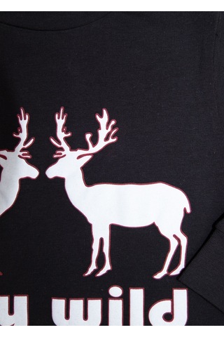 Yılbaşı Özel Siyah Uzun Kollu Unisex Tshirt Siyah