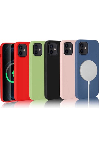 Apple Uyumlu iPhone 12 Mini Mrn Silksafe Wireless Kılıf-mavi