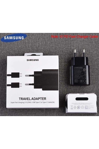 Samsung Uyumlu Ta800 Type-C Hızlı Şarj Aleti Kablo Set 25W Siyah (486519157)