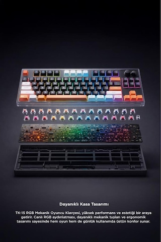 Çoklu Bağlantılı 2.4g +bt +kablolu Rgb Işıklı Q Klavye Tk15
