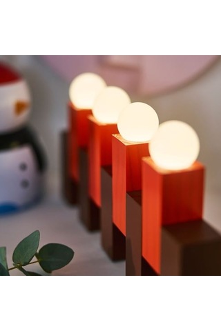 Ikea Stråla Dekoratif Aydınlatma, Kırmızı, 14 Cm, Pilli