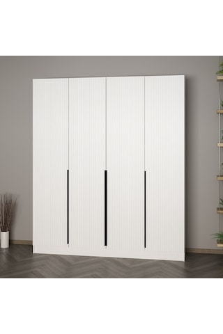 Minar Kale 210 Cm 4 Kapaklı 2b Raf Portmanto Byz Mbr Çizgili Byz