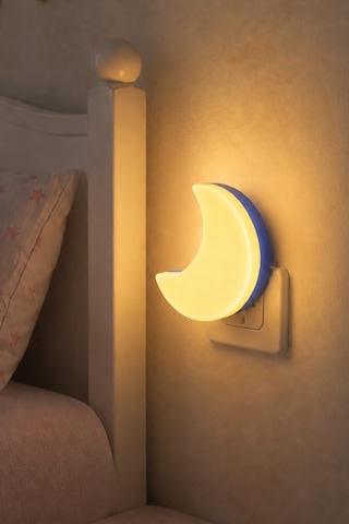 Yarım Ay Gece Lambası On/off Tuşlu Koridor Hol Işığı Uyuma Işığı Sarı K6975